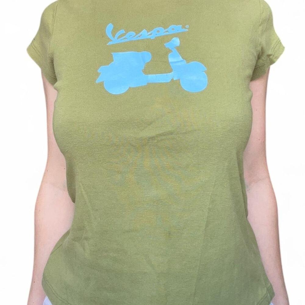 vintage Vespa green baby tee